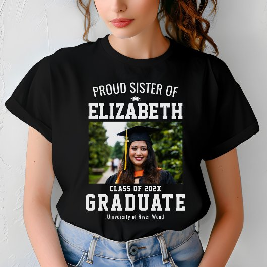 Proud Sister Afstuderen Naam Custom T-shirt
