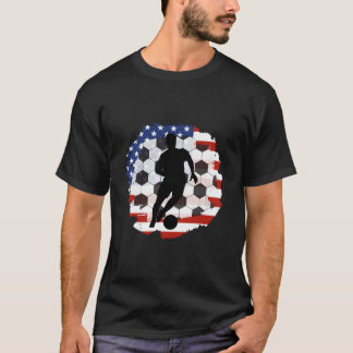 Proud Soccer Player American Flag Soccer 4Th Of Ju T-shirt