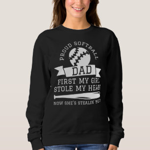 Proud Softball Pap eerste mijn meisje stopte mijn Trui