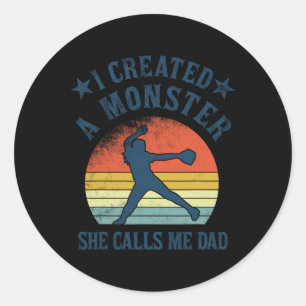 Proud Softll Dad - Ik heb een monster Creëer dat z Ronde Sticker