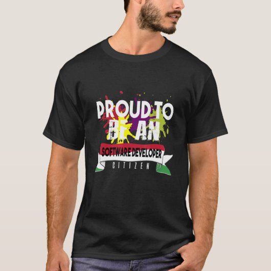 Proud Software Developer Citizen Profession Career T-shirt (Voorkant)