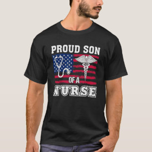 Proud Son of a Nurse Scrub Heart Stethoscoop Rn Nu T-shirt