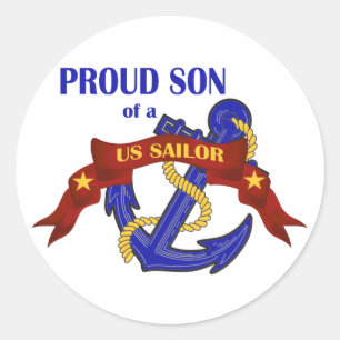 Proud Son of a US Sailor Ronde Sticker