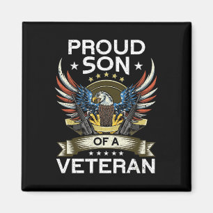 Proud Son of a Veteran USA Flag Proud American Ve Magneet