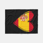 Proud Spanish Boy Girl Aunt Dad Mom Spain Flag Hea Fleece Deken (Voorkant (Horizontaal))