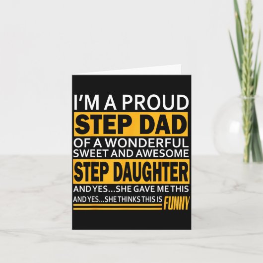 Proud Step Dad Father Day Gift For Stepdad From St Kaart (Voorkant)