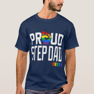 Proud Step Dad Gay Pride Month LGBQ T-shirt