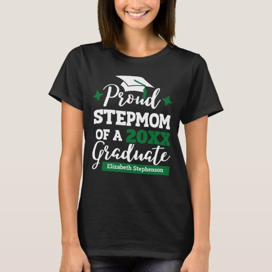 Proud Stepmam van 2023 afstuderen familie matching T-shirt (Voorkant)