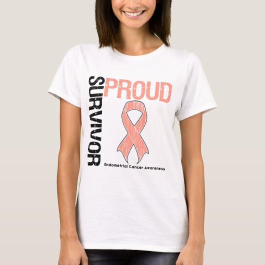 Proud Survivor - endometriale kanker T-shirt (Voorkant)
