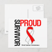 Proud Survivor - orale kanker Briefkaart (Voorkant / Achterkant)
