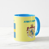Proud Swede Flag and Crest Mug (Devant droit)