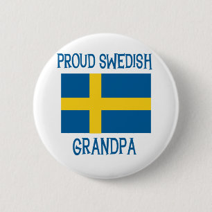 Proud Swedish Grandpa Ronde Button 5,7 Cm