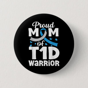 Proud T1d mam Haar gevecht is mijn type1 diabetes Ronde Button 5,7 Cm