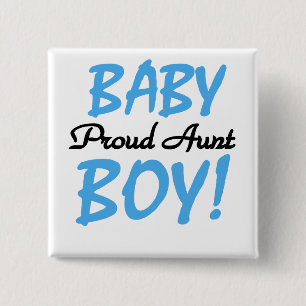 Proud tante Baby Boy Tshirts en cadeaus Vierkante Button 5,1 Cm