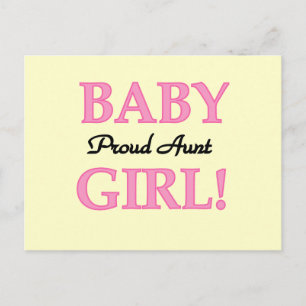 Proud tante Baby Girl Tshirts en cadeautjes Briefkaart