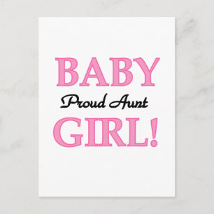 Proud tante Baby Girl Tshirts en cadeautjes Briefkaart