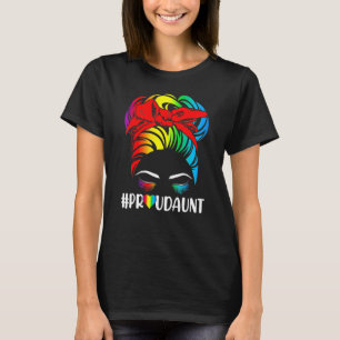 Proud tante Pride Lgbt Flag Gay Lesbian Matching F T-shirt