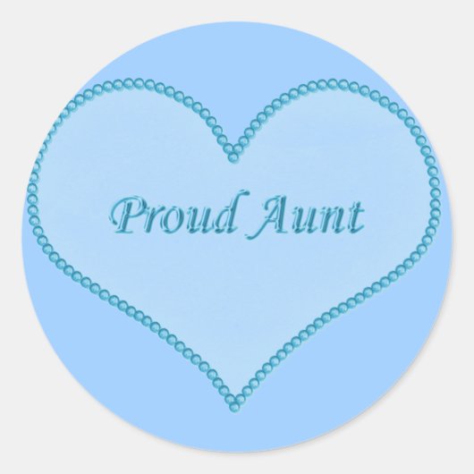 Proud tante Stickers, blauw Ronde Sticker (Voorkant)