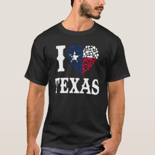 Proud Texan Patriotic Texas Flag Heart Texas T-shirt