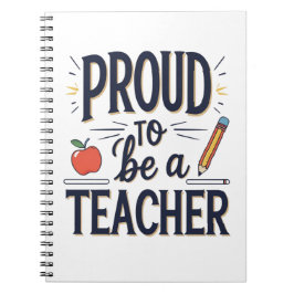 Proud to Be a Teacher – Playful Typography Notitieboek