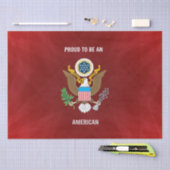 "Proud to be an American," rood, wit en blauw, Tissuepapier (Craft)