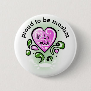 proud to be  muslim ronde button 5,7 cm