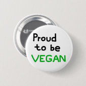 Proud to be Vegan Ronde Button 5,7 Cm (Voorkant /achterkant)