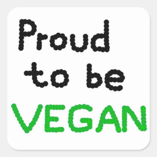 Proud to be Vegan Vierkante Sticker