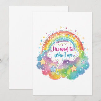 Proud to Who I Am Rainbow Art Self Love Pride Gift Kaart
