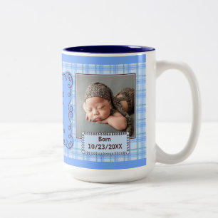 Proud Tunt Boy's Blue Pset met Baby foto's Tweekleurige Koffiemok