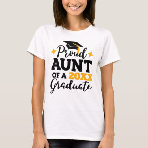Proud Tunt van een in 2022 afstuderen zwart goudas T-shirt