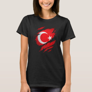 Proud Turkey Torn riep de vlag van Turkije T-shirt