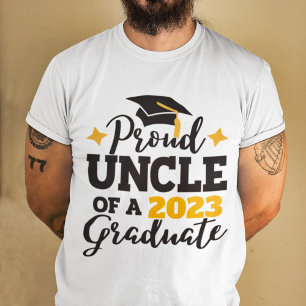 Proud Uncle 2023 graduate black gold tassel T-shirt