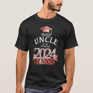 Proud Uncle I 2024 Senior School Kleur Roos Zwart T-shirt