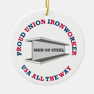 Proud Union Ironarbeider Keramisch Ornament