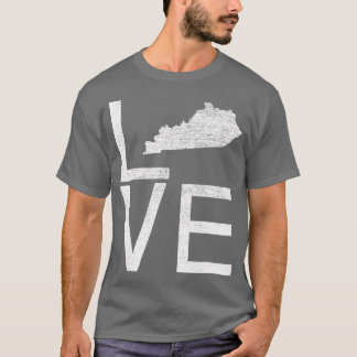 Proud USA Fan State Kentucky LOVE Map Kentucky T-shirt