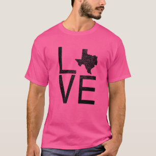 Proud USA Fan State Texas Love Kaart Texas T-shirt