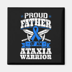 Proud vader van een Ataxia Warrior Awareness Ribbo Magneet