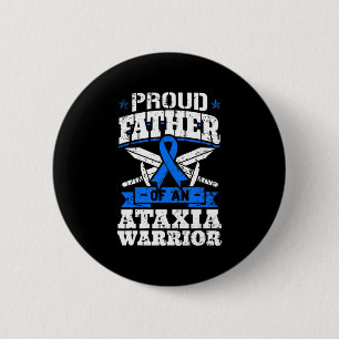 Proud vader van een Ataxia Warrior Awareness Ribbo Ronde Button 5,7 Cm