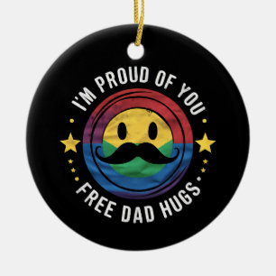 Proud van je bevrijdt papa Hugs Gay Pride Ally LGB Keramisch Ornament