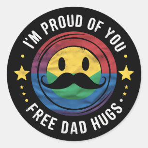Proud van je bevrijdt papa Hugs Gay Pride Ally LGB Ronde Sticker