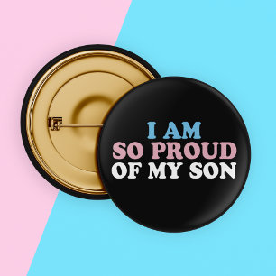 Proud van mijn Zoon van Transgender Mam Pap Button