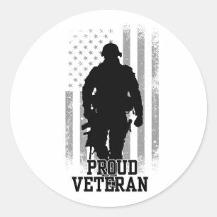Proud Veteran Ronde Sticker