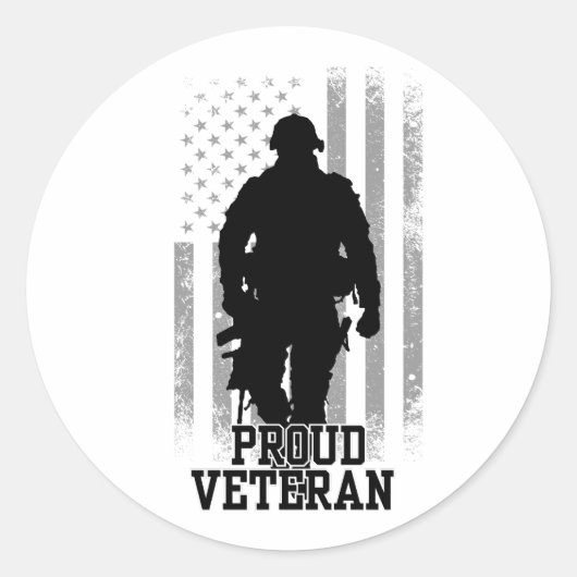 Proud Veteran Ronde Sticker (Voorkant)