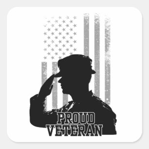Proud Veteran Vierkante Sticker