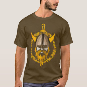 Proud Viking Warrior met Beard Helmet T-shirt