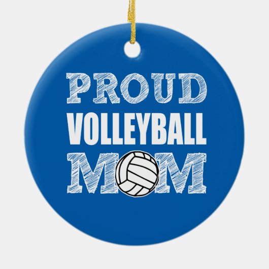 Proud Volleyball Mam-versiering Keramisch Ornament (Achterkant)