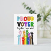 Proud Voter - Samen, liefde wint! Briefkaart (Staand voorkant)