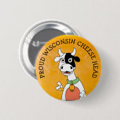 Proud Wisconsin Cheese head Button (Voorkant /achterkant)