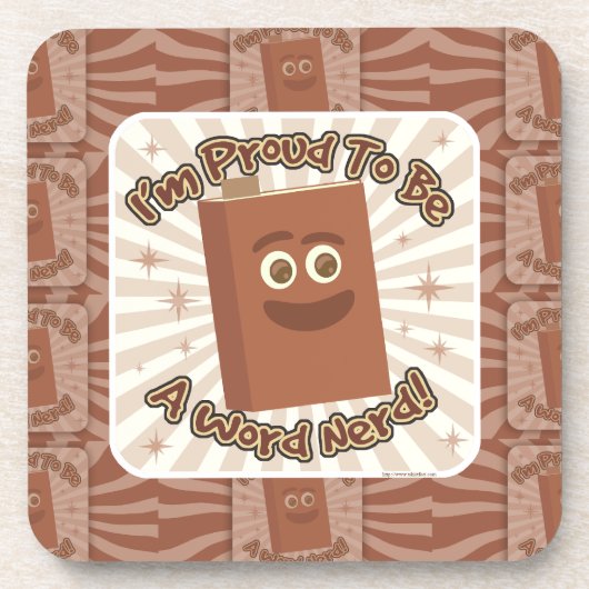 Proud Word Nerd Pattern Slogan Fun Art Bier Onderzetter (Voorkant)